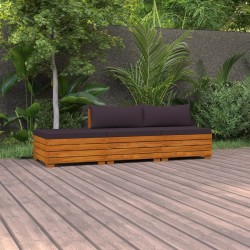 vidaXL Muebles de jardín 3 piezas con cojines madera maciza de acacia 
