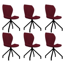 vidaXL Sillas de comedor 6 unidades cuero sintético rojo