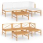 vidaXL Set de muebles de jardín 5 pzas madera de teca y cojines crema vidaXL Set de muebles de jardín 5 pzas madera de teca y cojines crema