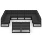 vidaXL Set de muebles de jardín 11 pzas con cojines madera pino negro vidaXL Set de muebles de jardín 11 pzas con cojines madera pino negro