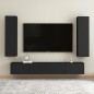 vidaXL Juego de mueble para TV de 4 piezas madera contrachapada negro