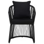 vidaXL Juego de comedor de jardín 9 piezas con cojines negro vidaXL Juego de comedor de jardín 9 piezas con cojines negro
