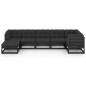 vidaXL Juego de muebles de jardín 7 pzas y cojines madera maciza pino vidaXL Juego de muebles de jardín 7 pzas y cojines madera maciza pino