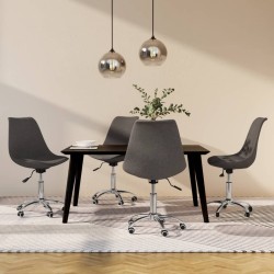 vidaXL Sillas de comedor giratorias 4 unidades tela gris oscuro