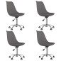 vidaXL Sillas de comedor giratorias 4 unidades tela gris oscuro vidaXL Sillas de comedor giratorias 4 unidades tela gris oscuro