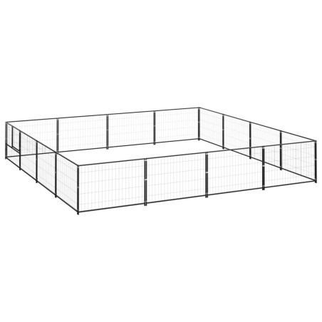 vidaXL Perrera acero 16 m² negra