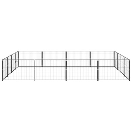 vidaXL Perrera acero 16 m² negra