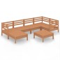 vidaXL Juego muebles de jardín 7 pzas madera maciza pino marrón miel
