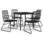 vidaXL Juego de comedor de jardín 5 piezas ratán PVC negro
