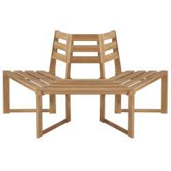 vidaXL Banco de árbol semi-hexagonal 160 cm madera maciza de acacia