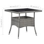 vidaXL Mesa de comedor para jardín ratán sintético y vidrio gris vidaXL Mesa de comedor para jardín ratán sintético y vidrio gris