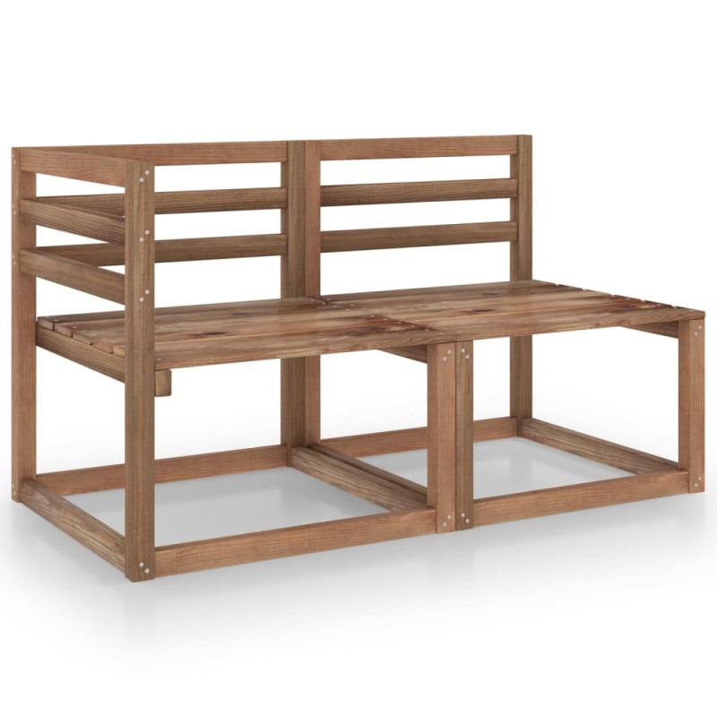 vidaXL Set de muebles de jardín 2 pzas madera pino impregnada marrón vidaXL Set de muebles de jardín 2 pzas madera pino impregnada marrón