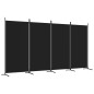 vidaXL Biombo divisor de 4 paneles de tela negro 346x180 cm vidaXL Biombo divisor de 4 paneles de tela negro 346x180 cm