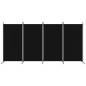 vidaXL Biombo divisor de 4 paneles de tela negro 346x180 cm vidaXL Biombo divisor de 4 paneles de tela negro 346x180 cm