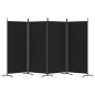 vidaXL Biombo divisor de 4 paneles de tela negro 346x180 cm vidaXL Biombo divisor de 4 paneles de tela negro 346x180 cm