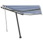 vidaXL Toldo de pie retráctil manual azul y marrón 350x250 cm vidaXL Toldo de pie retráctil manual azul y marrón 350x250 cm