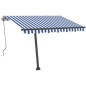 vidaXL Toldo de pie retráctil manual azul y marrón 350x250 cm vidaXL Toldo de pie retráctil manual azul y marrón 350x250 cm