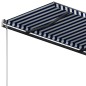 vidaXL Toldo de pie retráctil manual azul y marrón 350x250 cm vidaXL Toldo de pie retráctil manual azul y marrón 350x250 cm