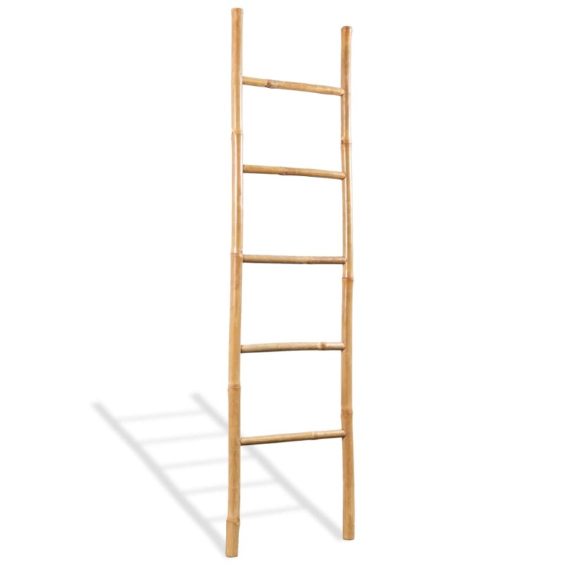 vidaXL Escalera para toallas con 5 peldaños de bambú 150 cm vidaXL Escalera para toallas con 5 peldaños de bambú 150 cm