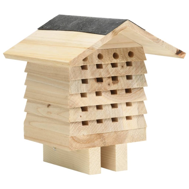 vidaXL Hotel para abejas de madera maciza de abeto 22x20x20 cm vidaXL Hotel para abejas de madera maciza de abeto 22x20x20 cm