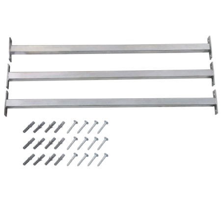 vidaXL Barras de seguridad ajustables para ventanas 3 uds 710-1200 mm