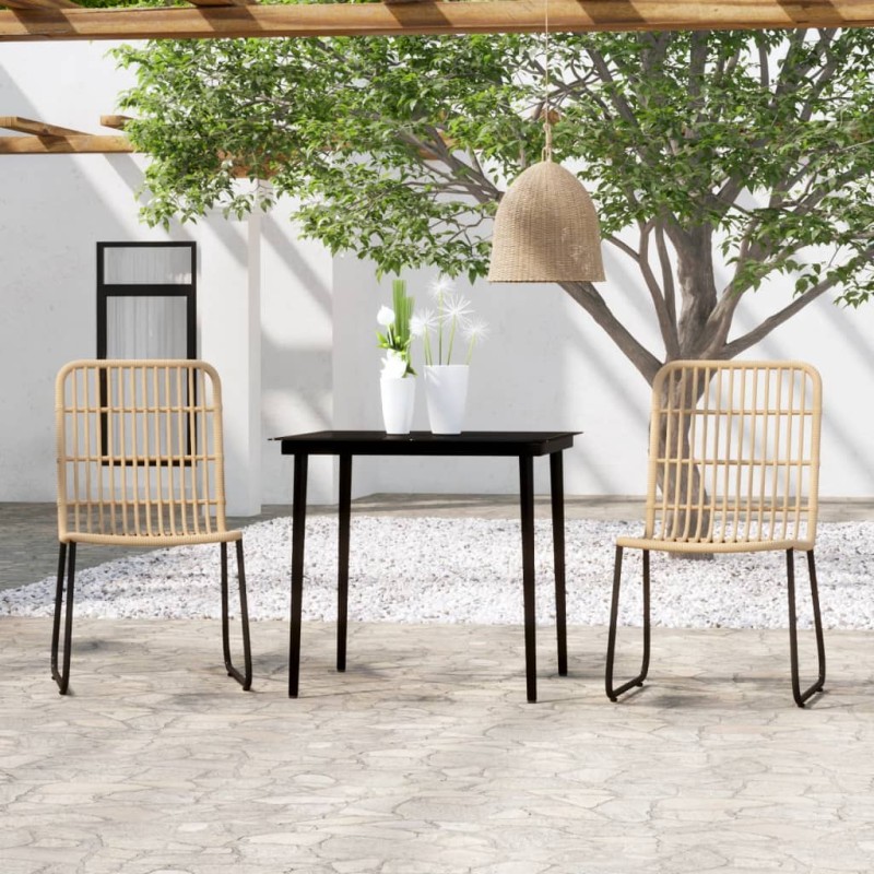 vidaXL Juego de comedor para jardín 3 piezas color roble vidaXL Juego de comedor para jardín 3 piezas color roble