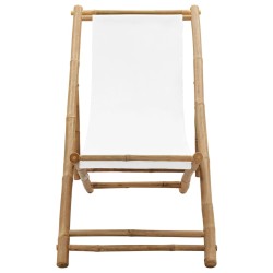 vidaXL Silla de jardín de bambú y lona