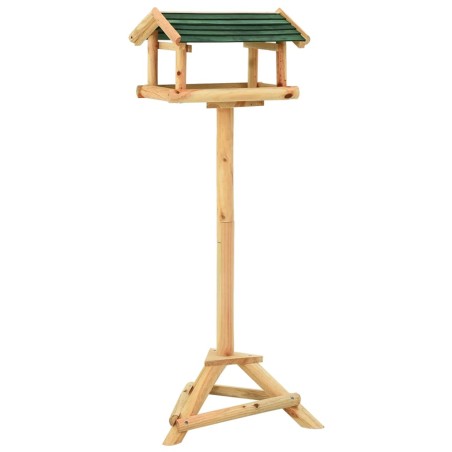 vidaXL Comedero para pájaros con soporte madera de abeto 37x28x100 cm