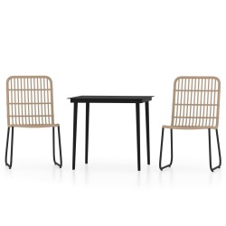 vidaXL Juego de comedor para jardín 3 piezas color roble