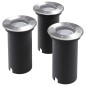 vidaXL Luces de suelo de exterior redondas 3 unidades