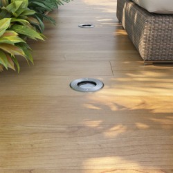 vidaXL Luces de suelo de exterior redondas 3 unidades