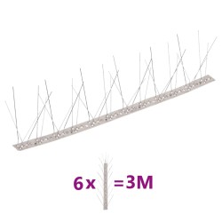 vidaXL Set de 6 hileras pinchos contra pájaros y palomas 5 filas 3 m