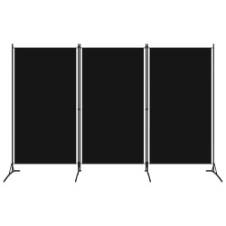 vidaXL Biombo divisor de 3 paneles negro 260x180 cm 