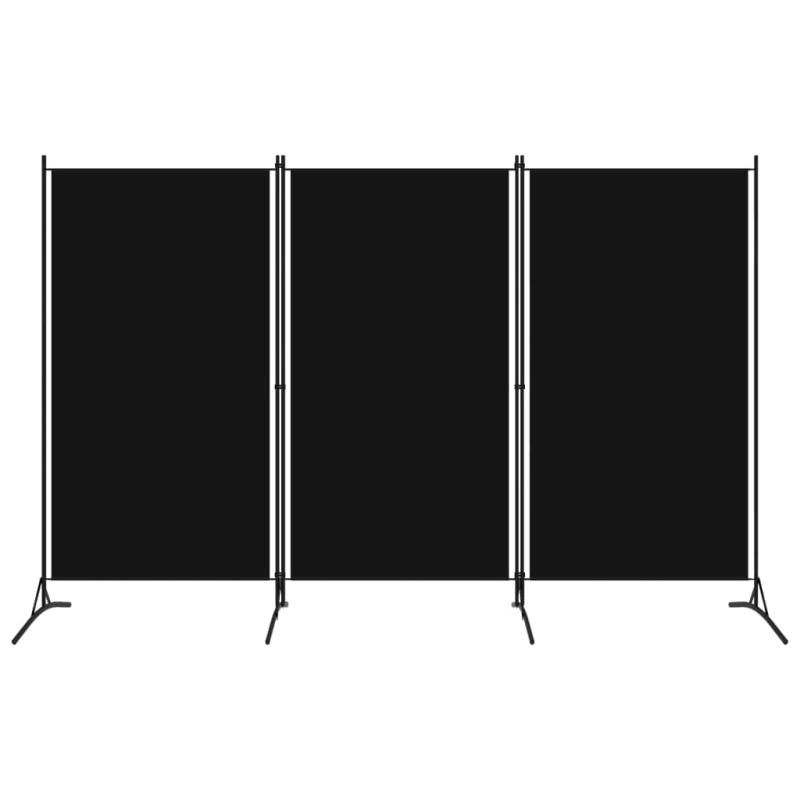 vidaXL Biombo divisor de 3 paneles negro 260x180 cm vidaXL Biombo divisor de 3 paneles negro 260x180 cm