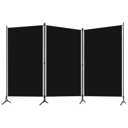vidaXL Biombo divisor de 3 paneles negro 260x180 cm 