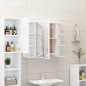 vidaXL Armario espejo baño contrachapada blanco brillo 80x20,5x64 cm vidaXL Armario espejo baño contrachapada blanco brillo 80x20,5x64 cm