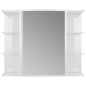 vidaXL Armario espejo baño contrachapada blanco brillo 80x20,5x64 cm vidaXL Armario espejo baño contrachapada blanco brillo 80x20,5x64 cm
