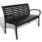 vidaXL Banco de jardín acero y WPC negro 125 cm vidaXL Banco de jardín acero y WPC negro 125 cm