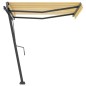 vidaXL Toldo de pie retráctil manual amarillo y blanco 300x250 cm