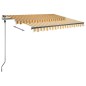 vidaXL Toldo de pie retráctil manual amarillo y blanco 300x250 cm