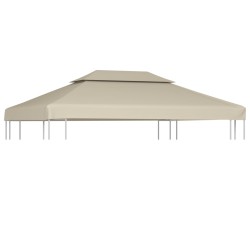vidaXL Cubierta de repuesto de cenador 310 g/m² beige 3x4 m