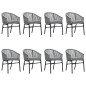 vidaXL Juego de comedor de jardín 9 piezas ratán sintético gris vidaXL Juego de comedor de jardín 9 piezas ratán sintético gris