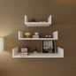 vidaXL Estantes flotantes pared 3 pzas MDF blanco forma U libros/DVD