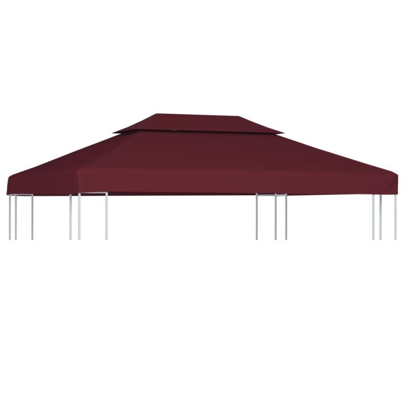 vidaXL Toldo de cenador 2 niveles 310 g/m² 4x3 m burdeos vidaXL Toldo de cenador 2 niveles 310 g/m² 4x3 m burdeos