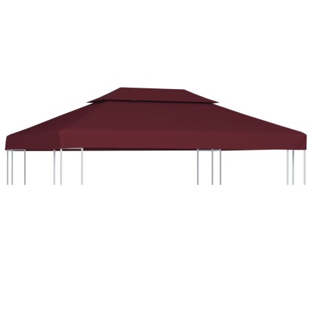 vidaXL Toldo de cenador 2 niveles 310 g/m² 4x3 m burdeos