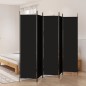 vidaXL Biombo divisor de 5 paneles de tela negro 250x200 cm vidaXL Biombo divisor de 5 paneles de tela negro 250x200 cm