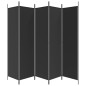 vidaXL Biombo divisor de 5 paneles de tela negro 250x200 cm vidaXL Biombo divisor de 5 paneles de tela negro 250x200 cm