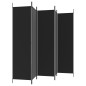 vidaXL Biombo divisor de 5 paneles de tela negro 250x200 cm vidaXL Biombo divisor de 5 paneles de tela negro 250x200 cm