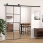 vidaXL Puerta corredera vidrio ESG y aluminio negro 90x205 cm vidaXL Puerta corredera vidrio ESG y aluminio negro 90x205 cm