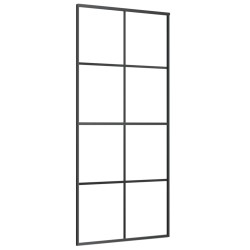 vidaXL Puerta corredera vidrio ESG y aluminio negro 90x205 cm